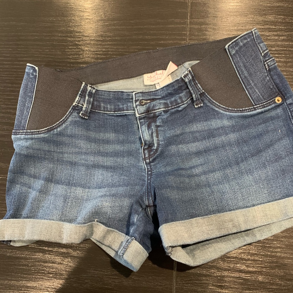 Maternity jean shorts